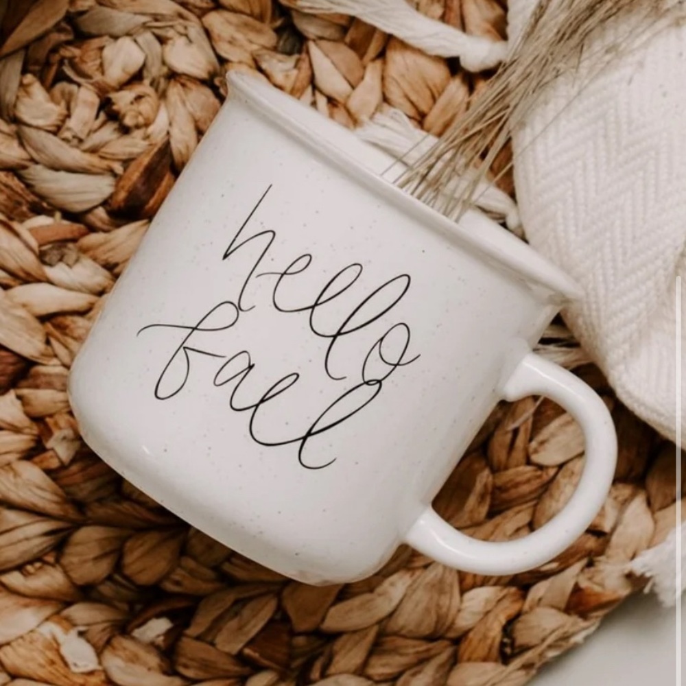 Sweet Water Decor Hello Fall enamelware Coffee Mug
